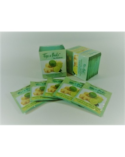 Tips & Buds πράσινο τσάι Lime Ginger κουτί 10 φακέλων