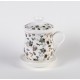 Κούπα πορσελάνης bone china 320ml με καπάκι, πιατάκι και φίλτρο πορσελάνης